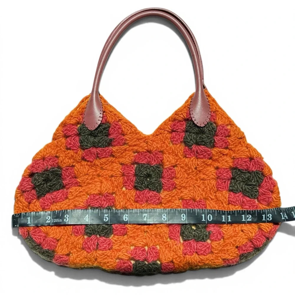 Hand Crocheted Square Handbag Granny core Cottagecore Coquette Boho Festival Y2K
